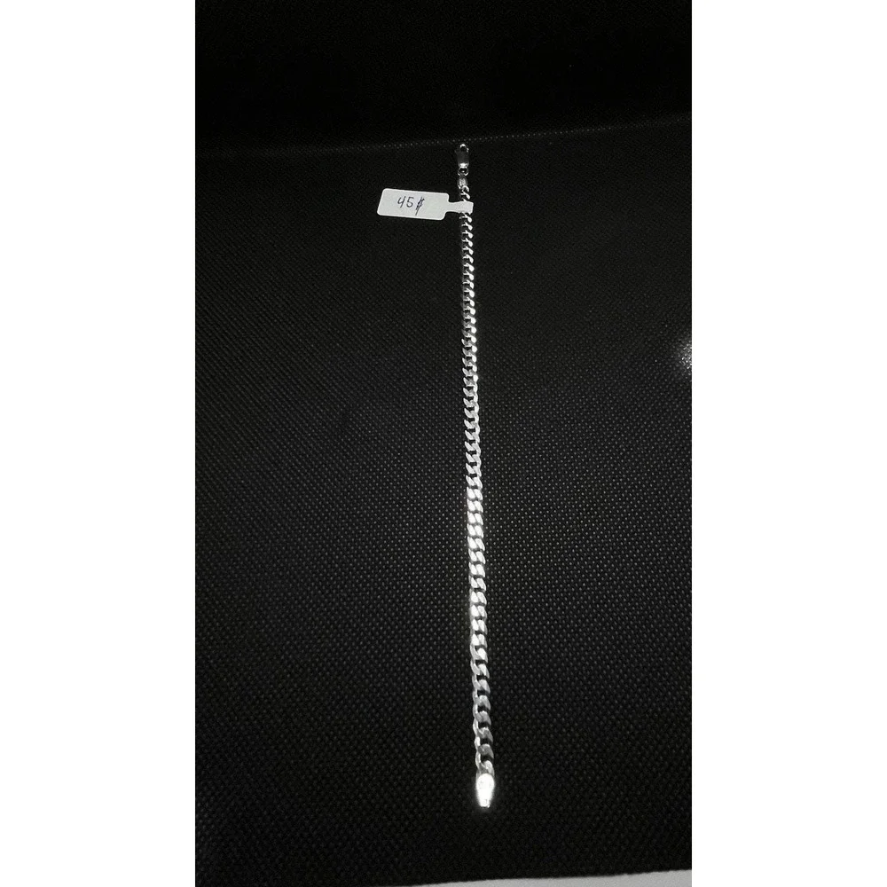 Esclava De Plata 925 Con Tejido Cubano,925 Silver Bracelet Cuban Link 8 Inch